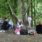 children in the woodland area